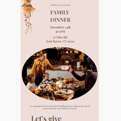 Thanksgiving Dinner Family Photo Invite 2